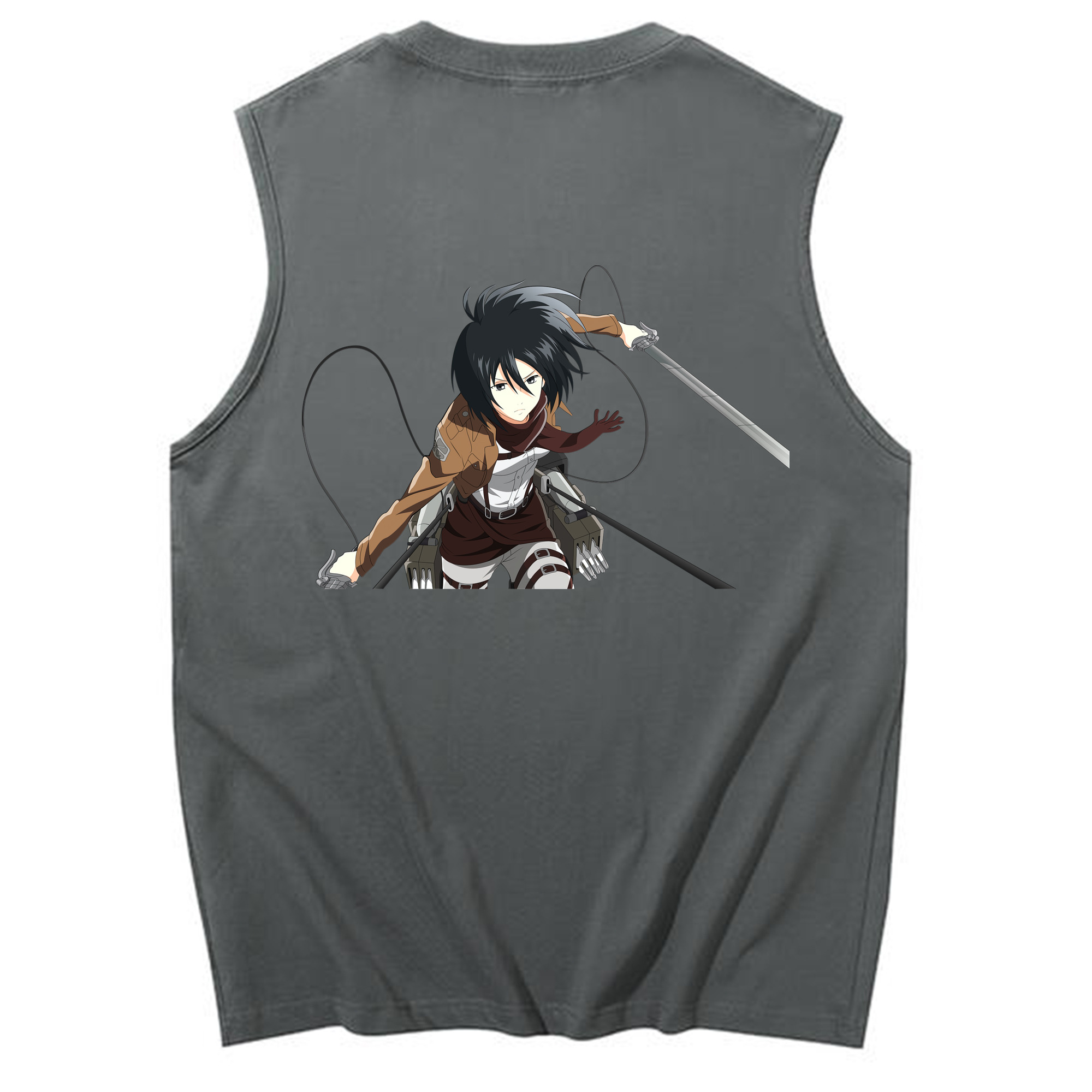 （画像用） 進撃の巨人 ミカサ·アッカーマン Attack on Titan Mikasa Ackerman コットン100％タンクトップ（背面プリント）